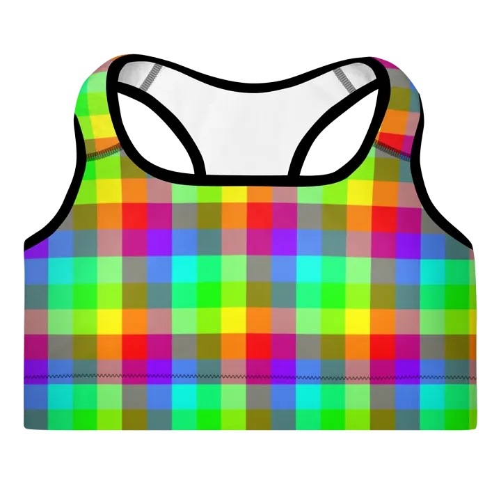 Rainbow Checker Sports Bra product image (1)