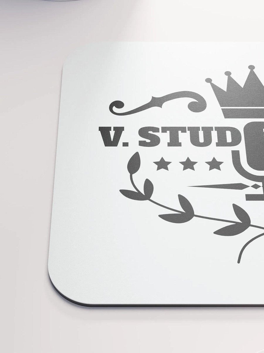 White mousepad with black logo (small) product image (6)