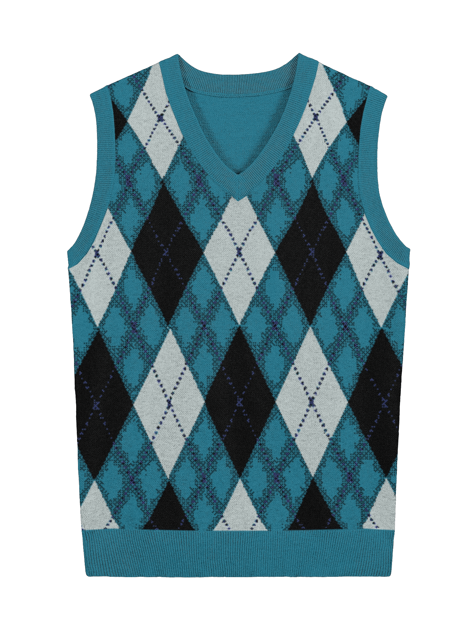 Teal Argyle Sweater Vest product image (1)