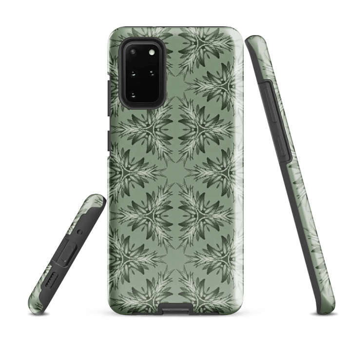 Tough Phone Case for Samsung® - Green Geometric Floral Pattern product image (2)