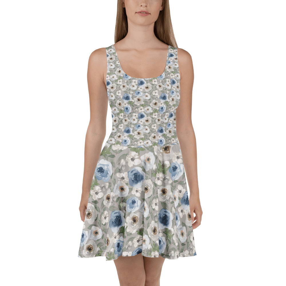 Grey Roses Skater Dress product image (2)