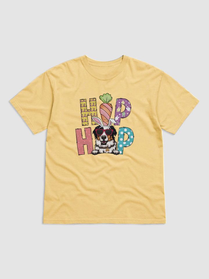 Hip Hop Easter Australian Shepherd T-Shirt | Cute Easter Day Aussie Wearing Bunny Ears and Sunglasses T-Shirt product image (2)
