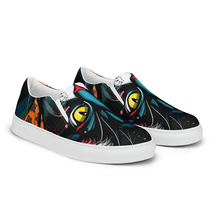 Men's mysterious feline slip on canvas shoes product image (2)