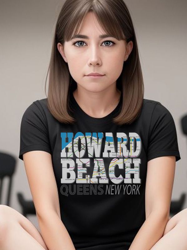 Fun Cool Howard Beach Queens New York with Subway Map T-Shirt product image (1)