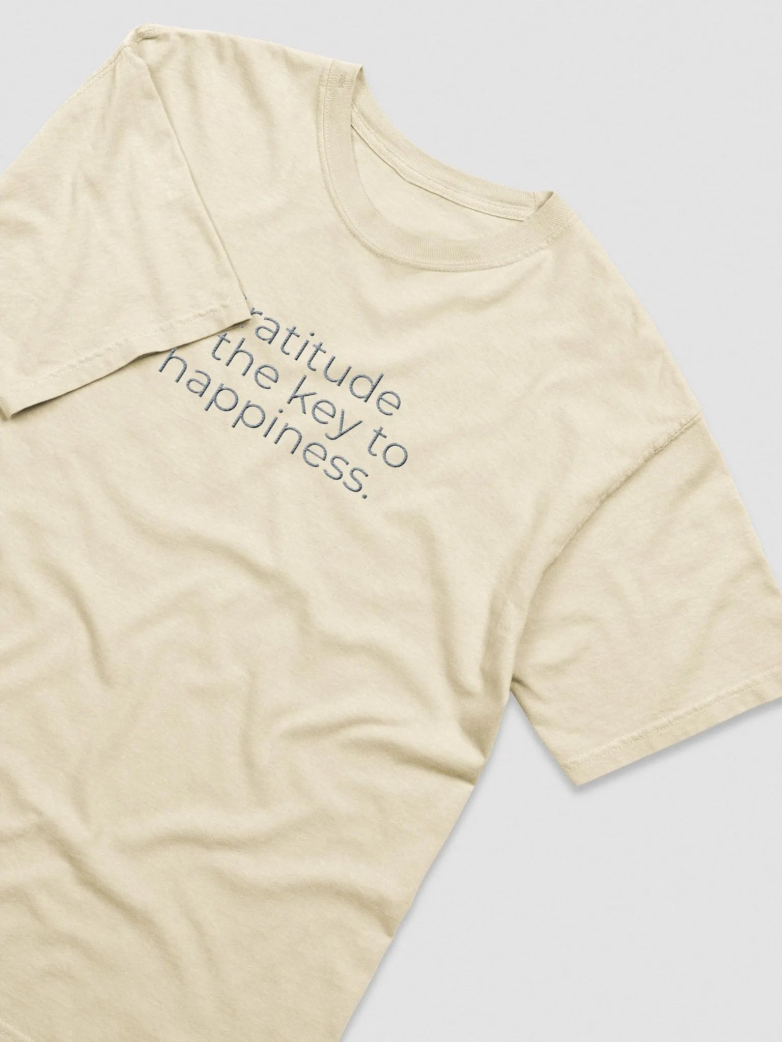 Comfort Colors® Embroidered T-Shirt - Gratitude is the Key to Happiness product image (3)
