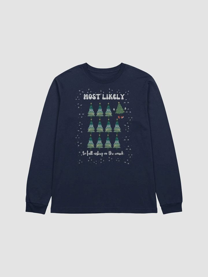 Most Likely to Fall Asleep on the Couch Retro Tree Character Long Sleeve Tee product image (2)