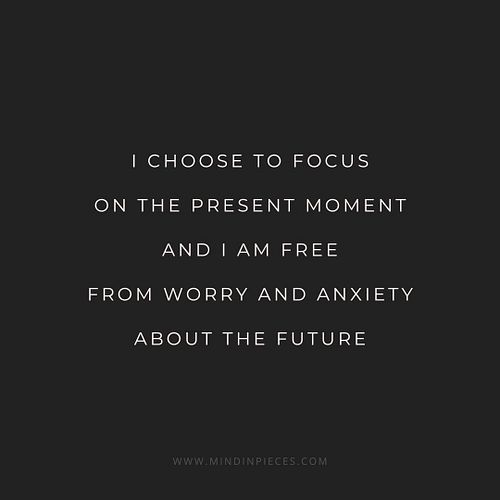 I choose to focus on the present moment and I am free from worry and anxiety about the future.

#postiveaffirmations #dailyaf...