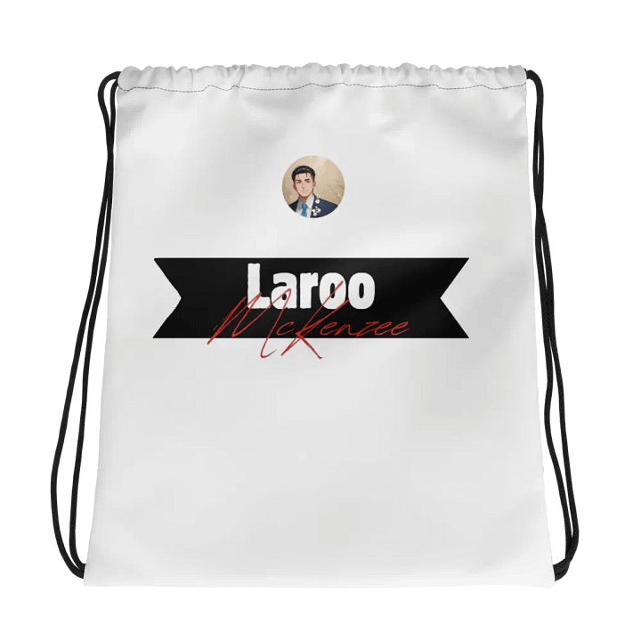 Laroo's Signature Drawstring Bag (White) product image (1)