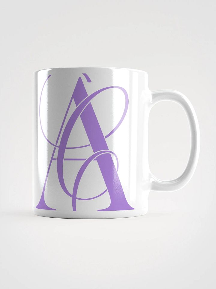 Elegant A Calligraphy White Glossy Mug (Purple) product image (1)