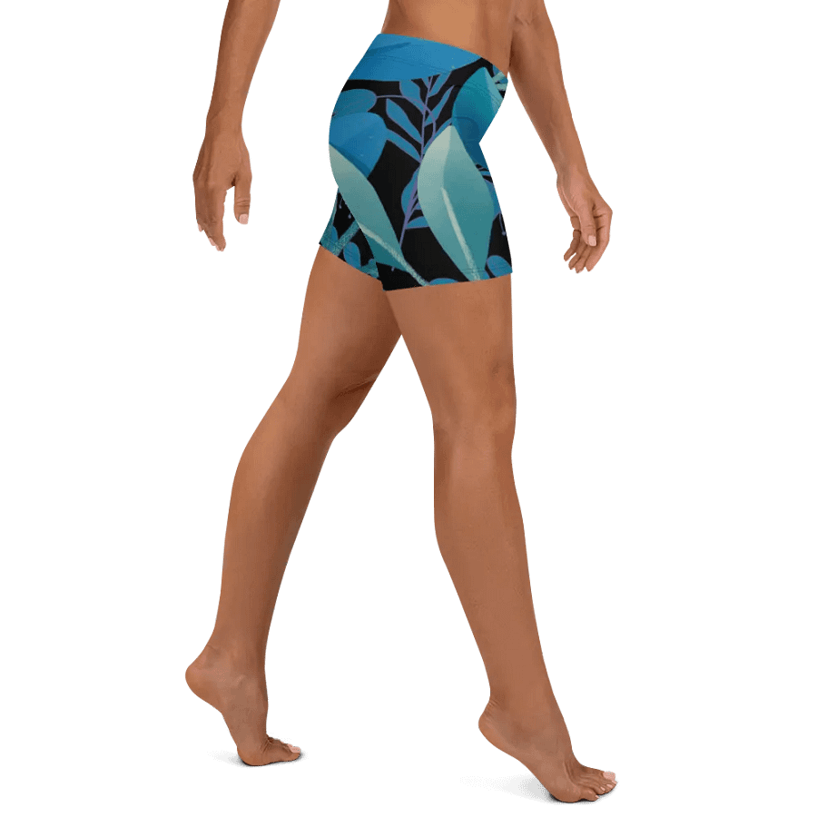 ladies short teal and black leafy desgn product image (6)