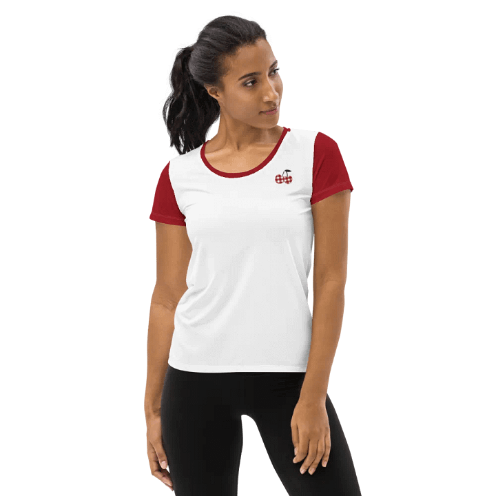 Women's Athletic Short Sleeve Tee, With Gingham Cherries product image (1)
