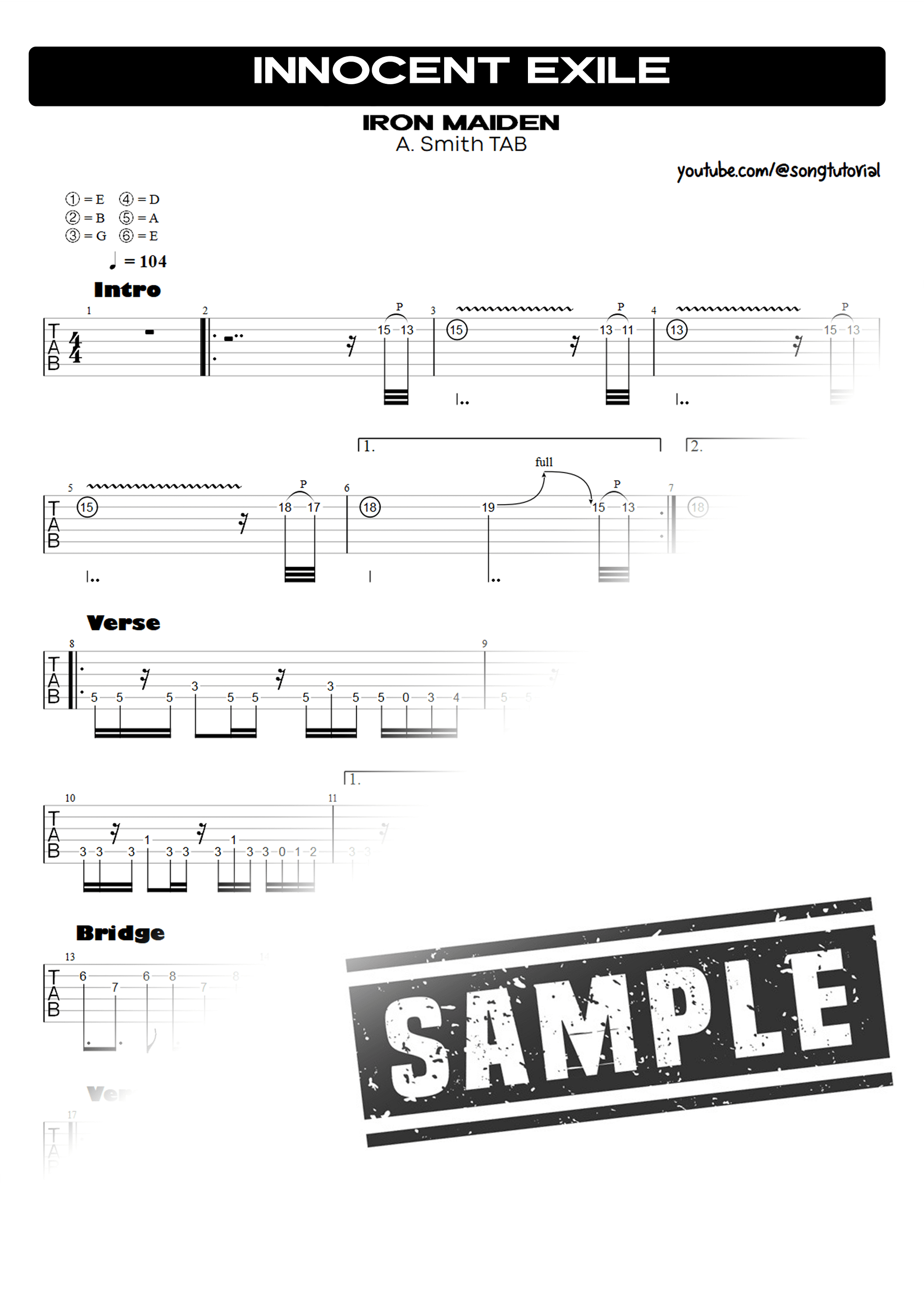 Innocent Exile PDF TAB + Backing Track MP3 product image (3)