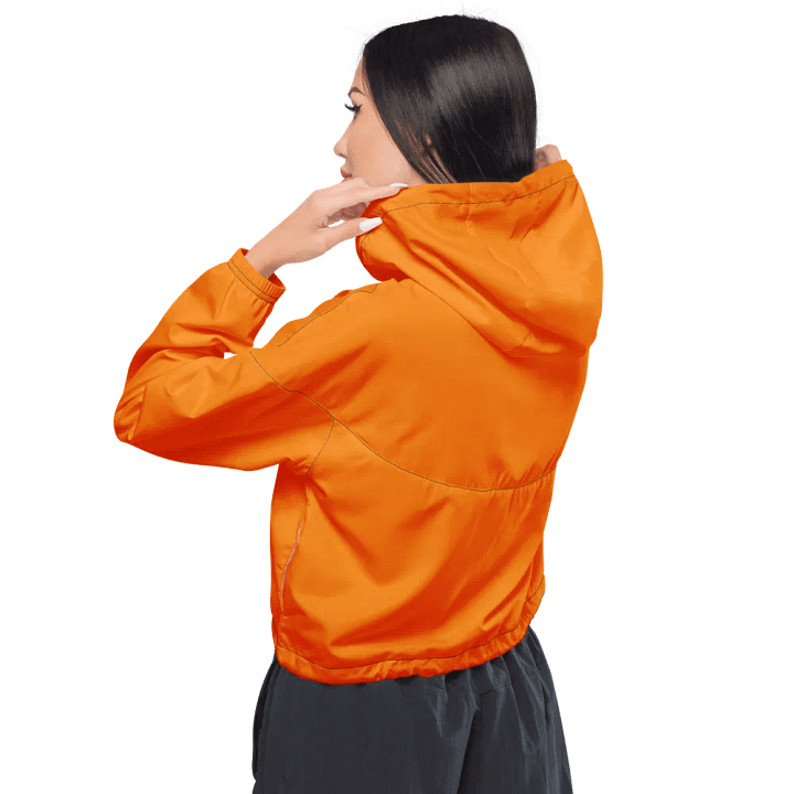 Plain Color Orange Cropped Windbreaker product image (2)