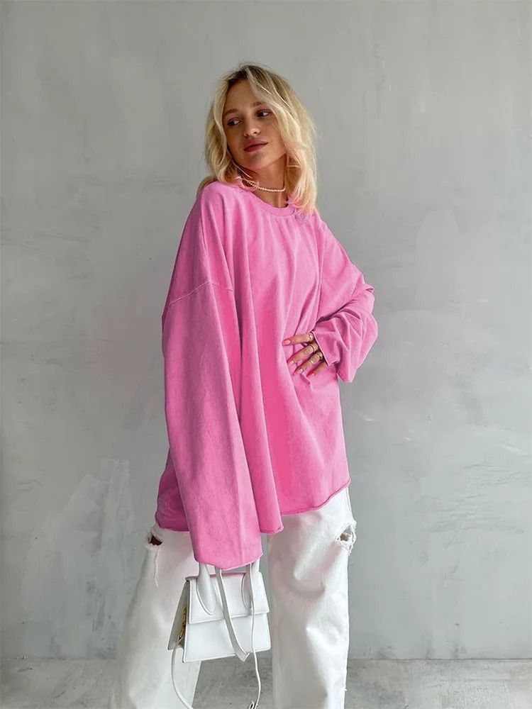 Round Neck Long Sleeve Oversized Tshirt product image (7)