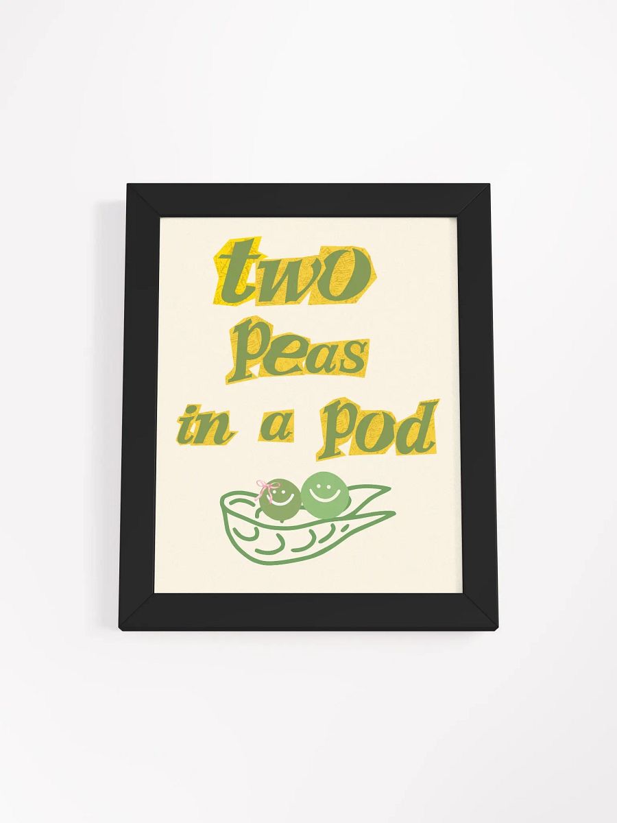 "Two Peas in a Pod" Retro Kitchen Wall Art Print | Cute Minimalist Food Poster | Modern Nursery Decor product image (8)