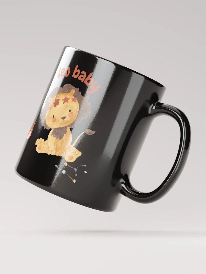 Leo Baby July 23 – August 22 BLACK GLOSSY MUG Baby Gift, New Baby Gift, Fun Astrology Gift product image (4)