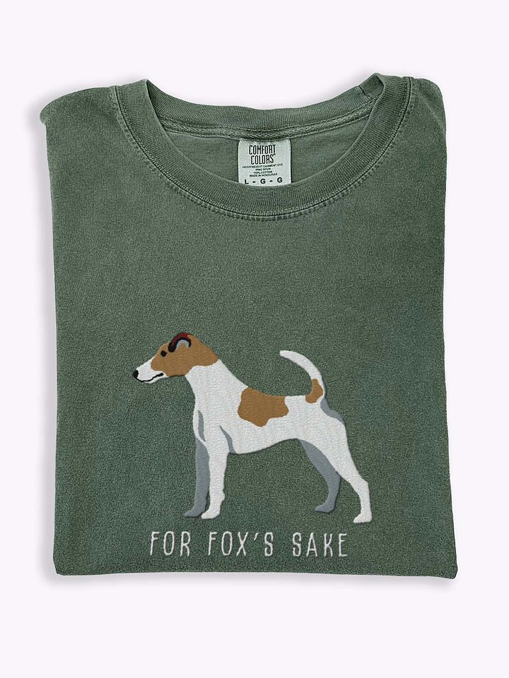 For Fox's Sake T-Shirt(Embroidered) of a Smooth Fox Terrier(Brown 2) product image (1)