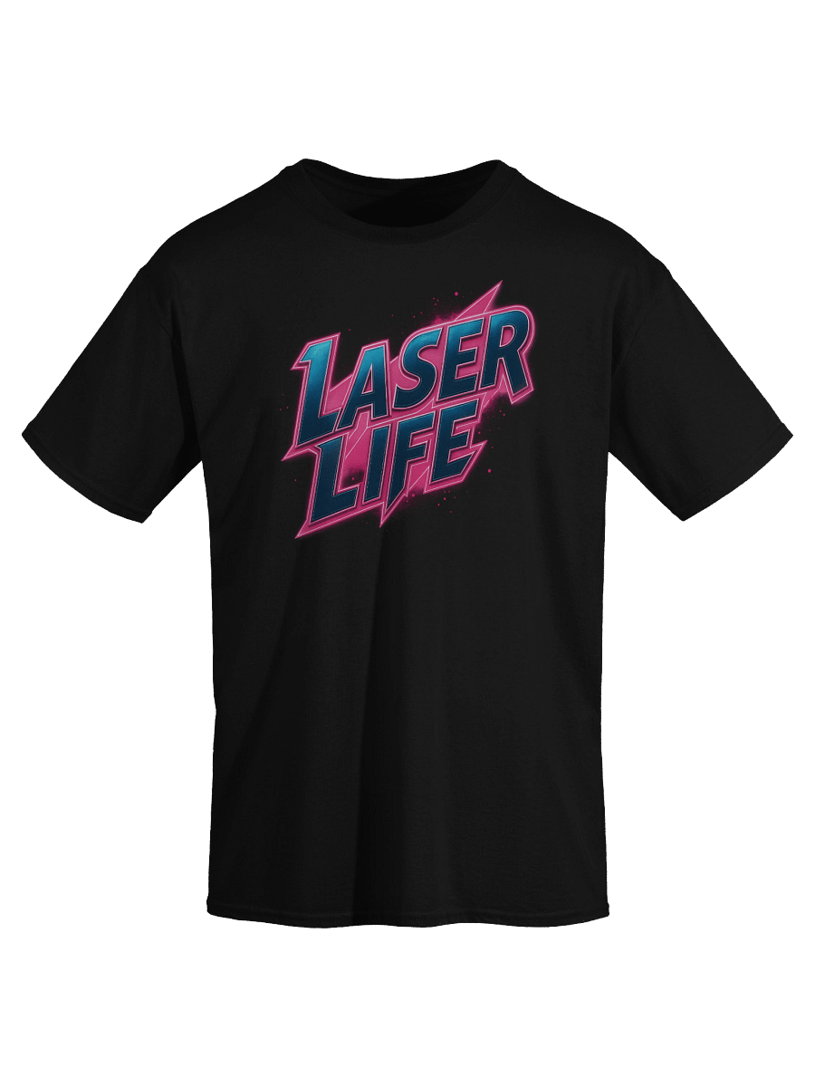 Laser Life T-Shirt – Retro Neon Blue & Pink product image (29)