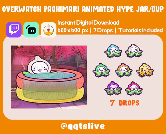 ANIMATED SUMMER POOL Twitch Hype Jar - Stream Tip Cup / Jar - 2 Layers - 7 Bit Options - Set Up Tutorial Included product image (1)
