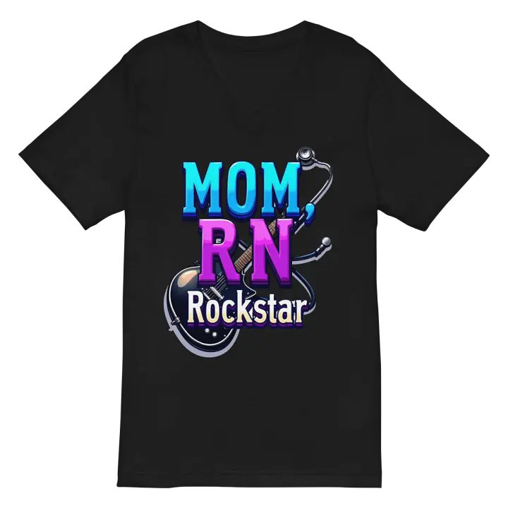 Rockstar, RN, mom, guitar Tribute V-Neck Tee product image (3)