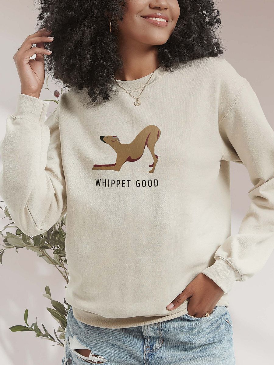 Whippet Good Sweatshirt (Embroidered) of a Whippet(Tan) product image (2)