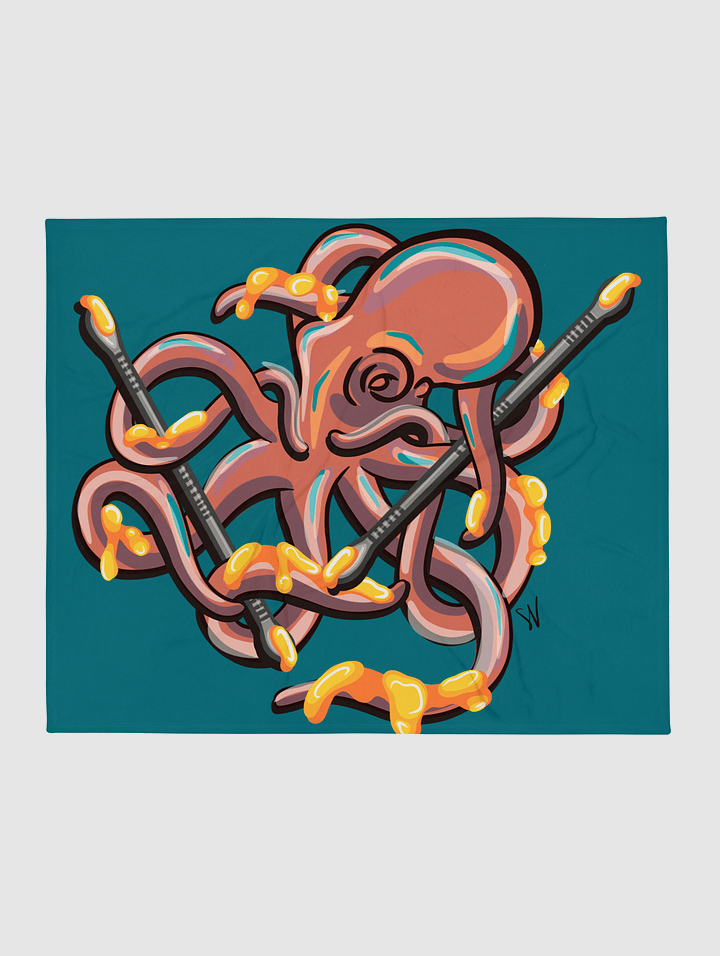 Dabbing Septopus Throw Blanket Horizontal Design product image (1)