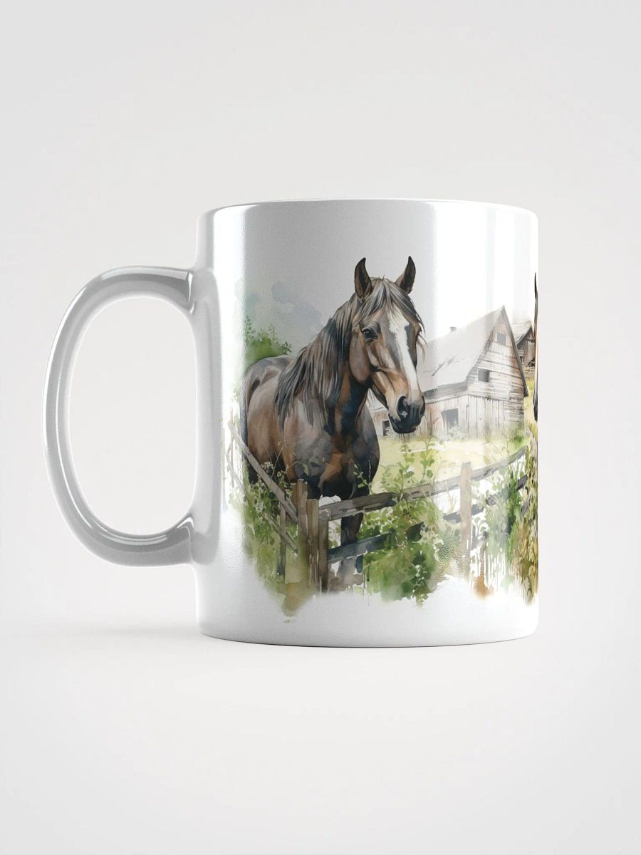 Rustic Farm Horses White Glossy Mug product image (4)