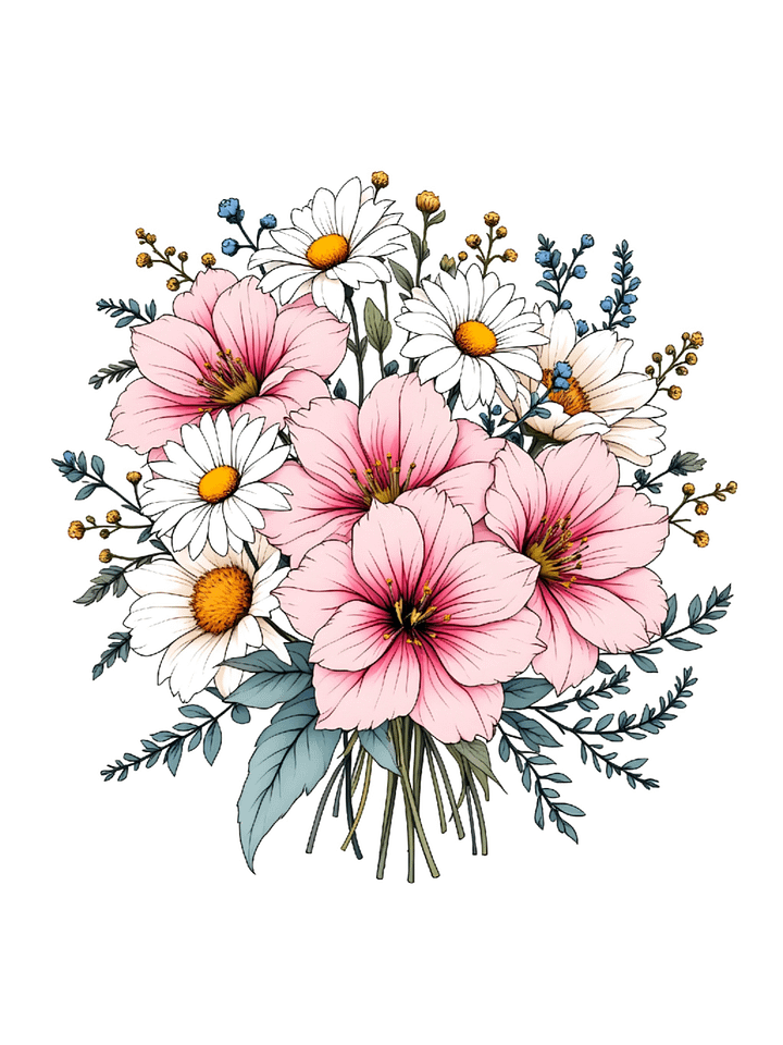 20 Watercolor Wildflower clipart | Floral Wedding Decor | Pastel Blue Pink White Flower Bouquet Decals | Romantic Botanical Planner clipart product image (1)