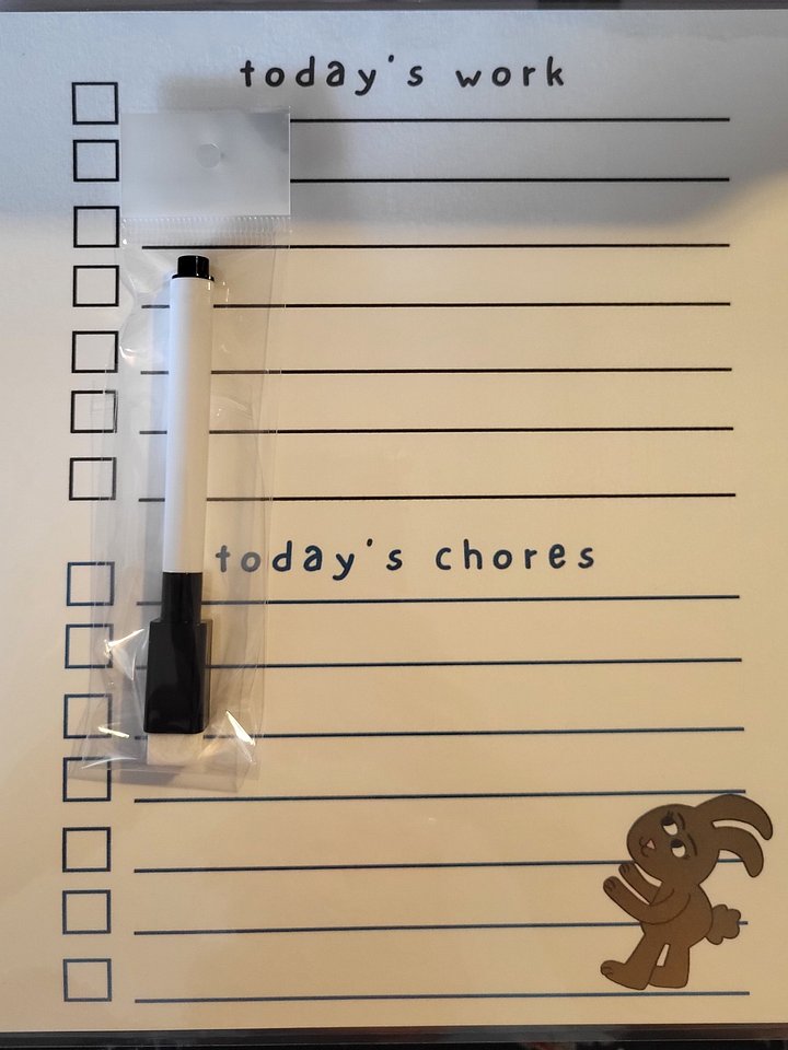 Cute Cartoon Bunny Hugs Laminated To Do List with Dry Erase Marker product image (1)