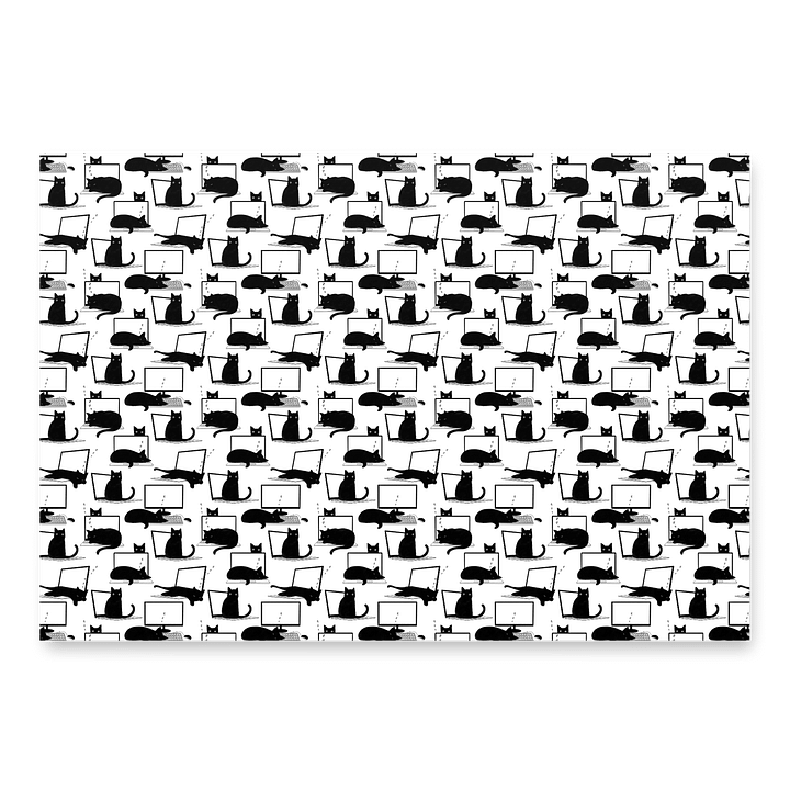 Cats Sleeping on Laptops Wrapping Paper, 3 Pack product image (2)