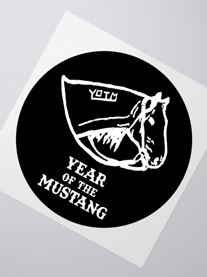 Year of the Mustang Logo Sticker (White on Black) product image (2)