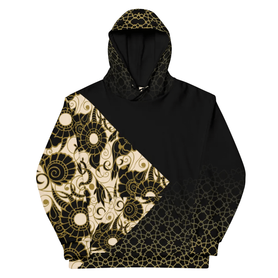 Black And Gold Patterned Hoodie product image (12)