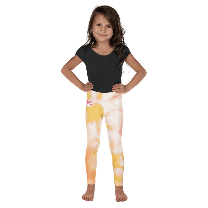 🎨Girls’ | Little Kids | Cape Cuties by BRN.2C.C.™| Leggings 💫| Pink Logo on Orange Tie-Dye product image (1)
