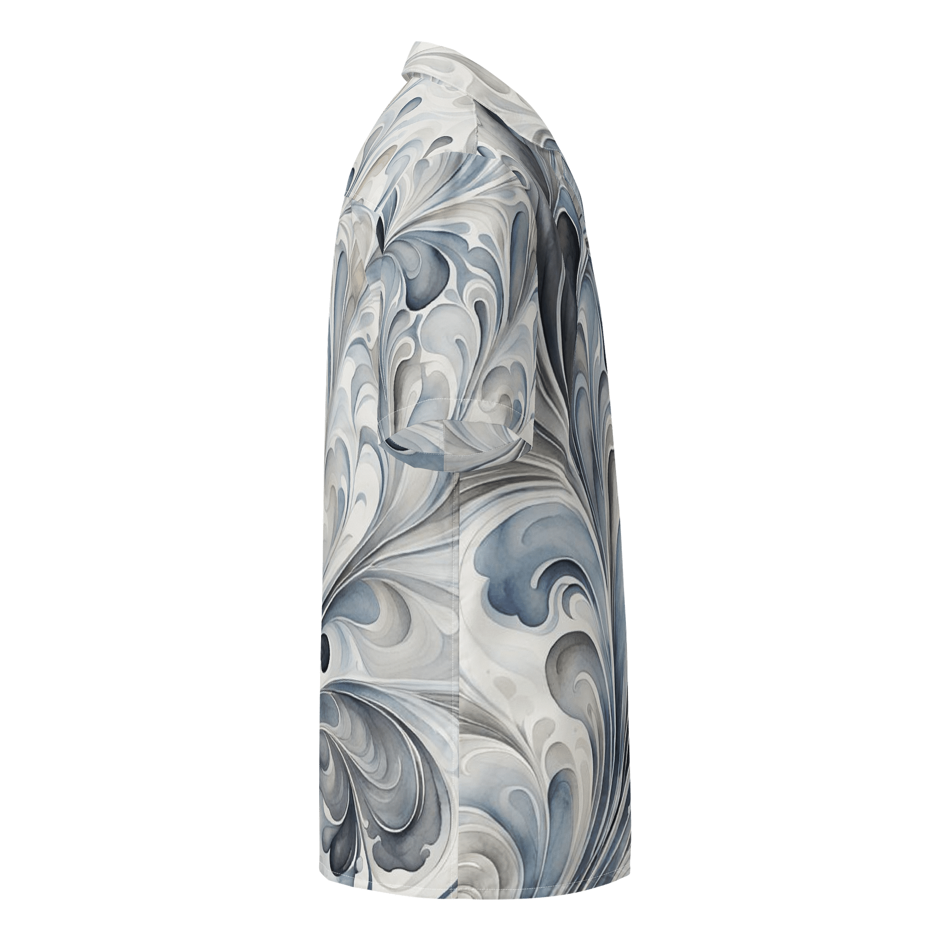 Gray Fractals Hawaiian Shirt product image (4)