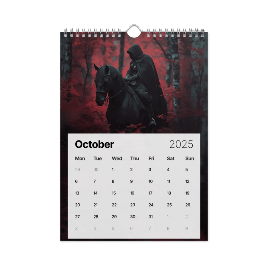 Dark Rider Wall Calendar (2025) by Allcolor product image (12)