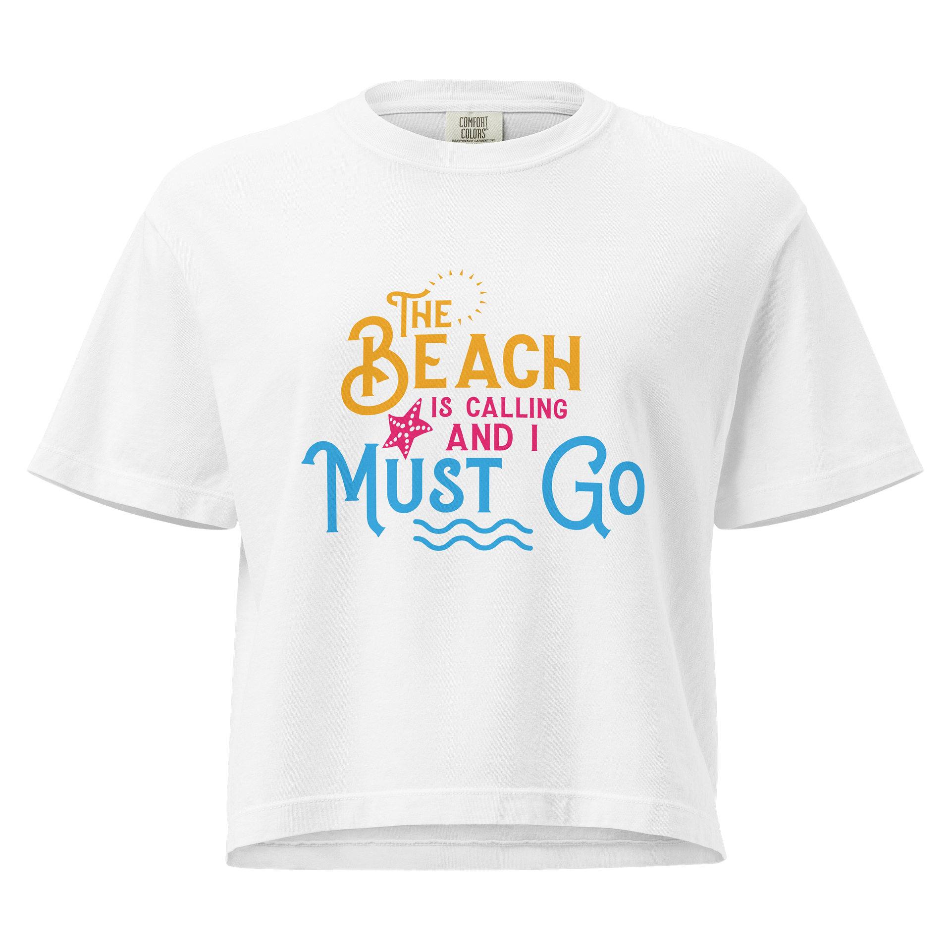Women’s Boxy Beach Tee – “The Beach Is Calling and I Must Go” product image (1)