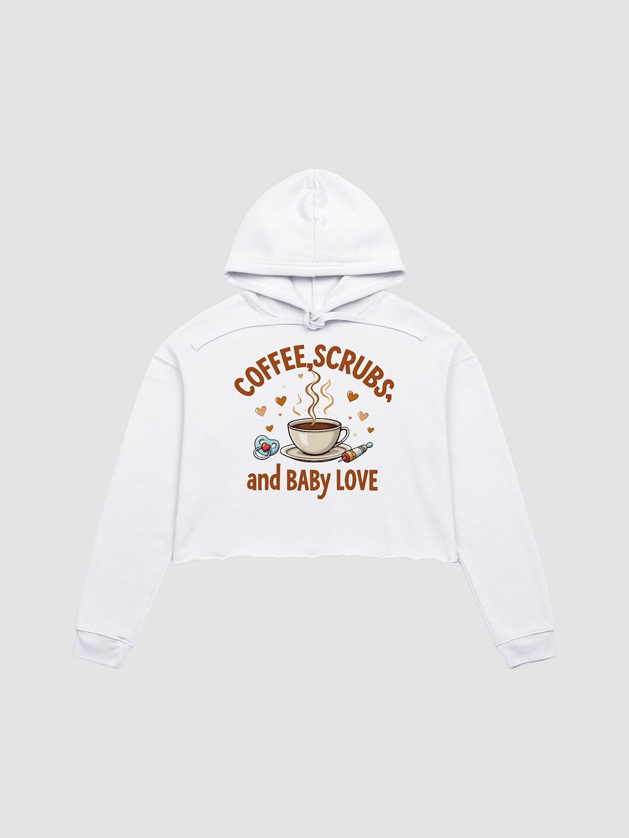 Coffee, Scrubs, and Love Crop Hoodie product image (7)