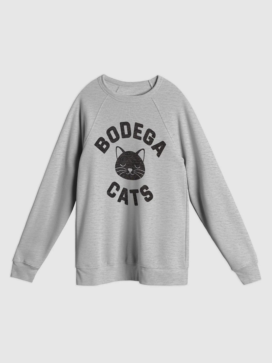 Bodega Cats // Raglan Sweatshirt (Black Heather Text) product image (1)