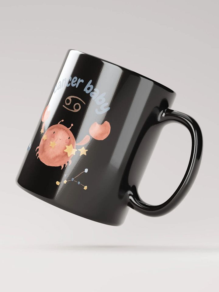 Cancer Baby June 22-July 22 BLACK GLOSSY MUG Baby Gift, New Baby Gift, Fun Astrology Gift product image (2)