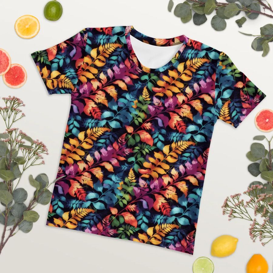 Fern Leaf Pattern All Over Print T-shirt product image (7)