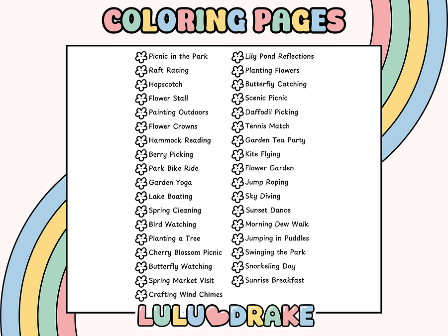 Fuzzy Buddies Spring Moments Coloring eBook, BIG PACK 35 Pages | ★ DIGITAL ★ product image (2)