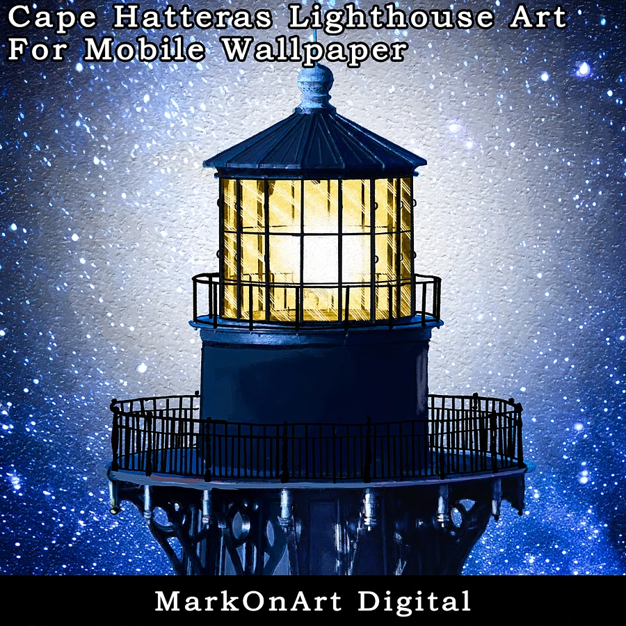 Cape Hatteras Lighthouse Art For Mobile Phone Wallpaper or Lock Screen | High Res for iPhone or Android Cellphones product image (3)