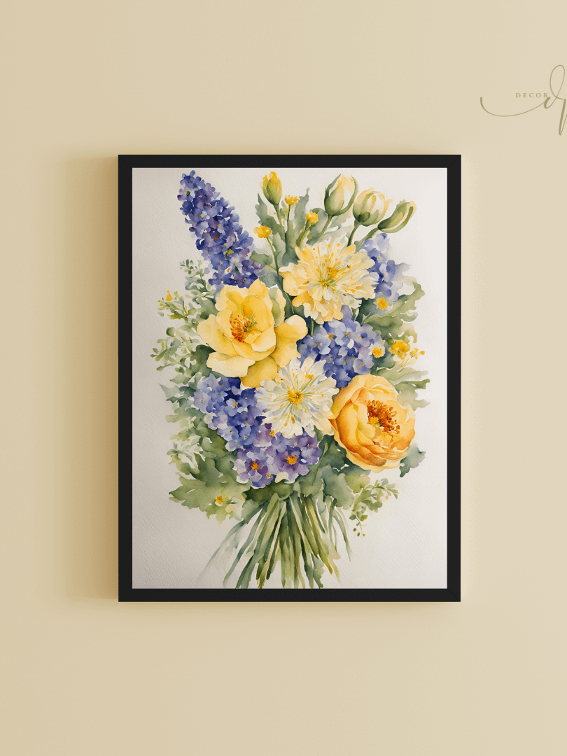 Watercolour Painting Printable Wall Art of FLOWER BOUQUET product image (1)