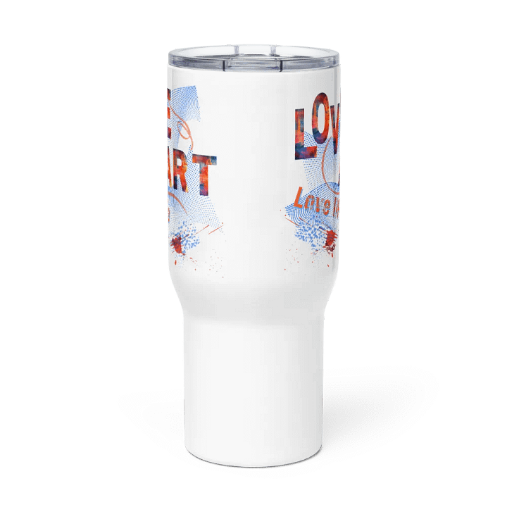 Travel Mug colorful design for the artist. 'Love Art Love life'  Perfect gift for mom, dad, son, daughter colleague, friend who loves arty things product image (2)