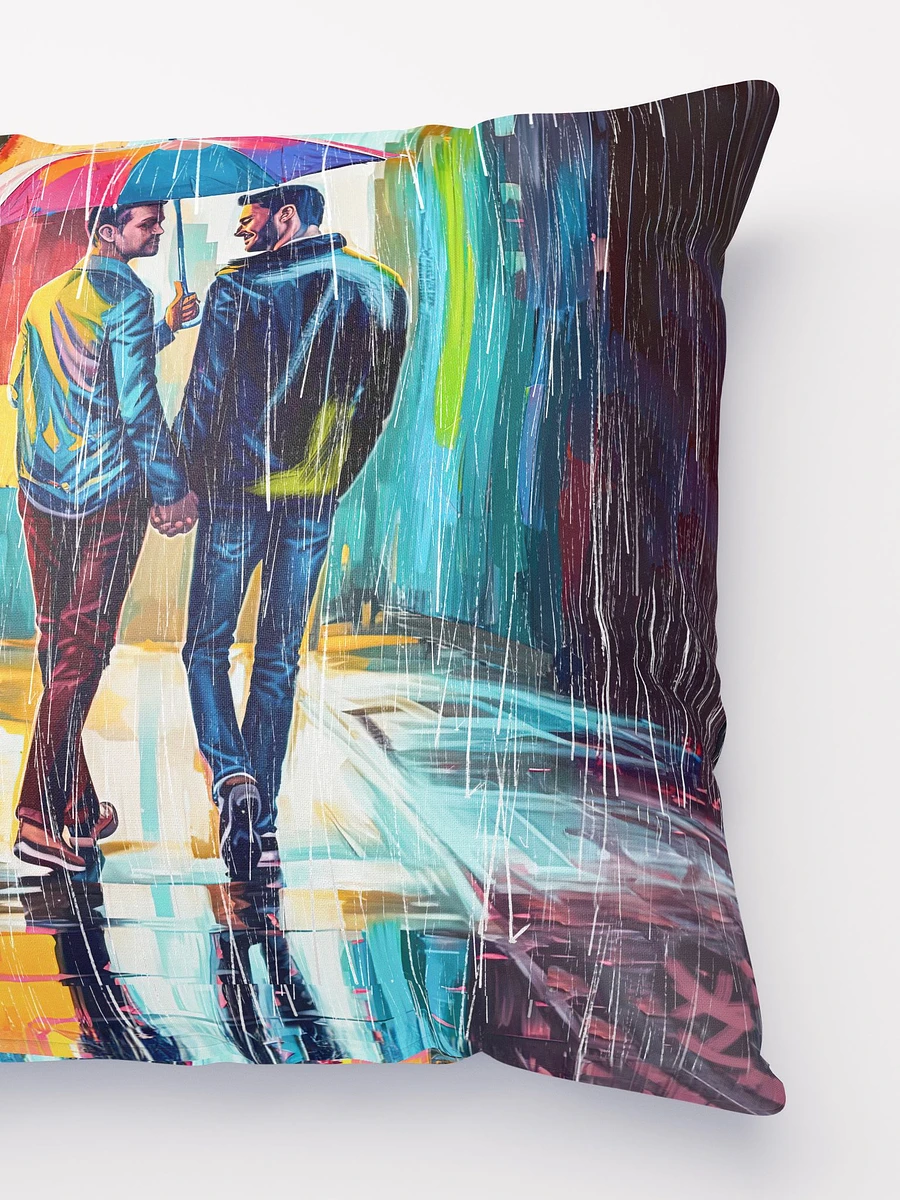 Gay Couple In The Rain – Colorful Two Hearts Throw Pillow product image (3)
