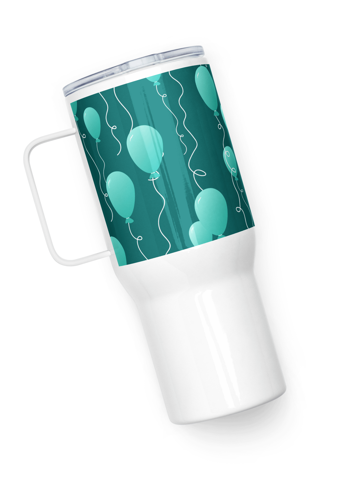 Party Time! Teal Balloon Stainless Steel Travel Mug with Handle product image (2)