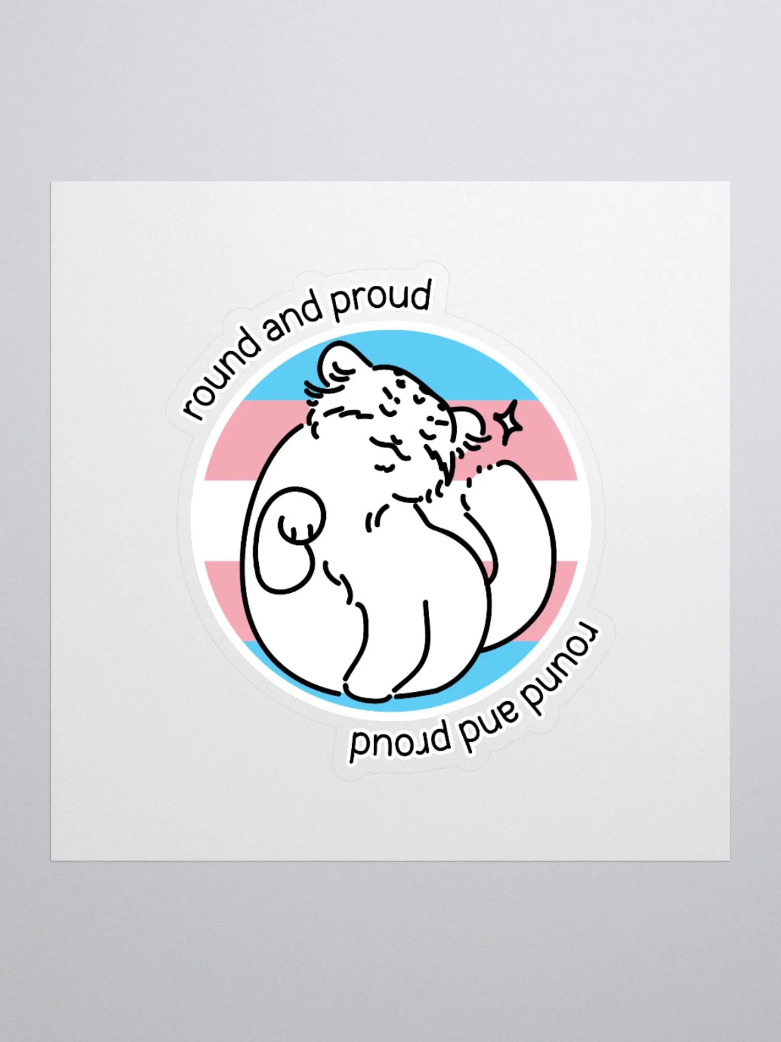 Round and Proud Manul Transgender Version - Sticker product image (3)