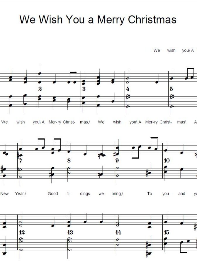 We Wish You a Merry Christmas - Christmas - Piano sheet music product image (1)