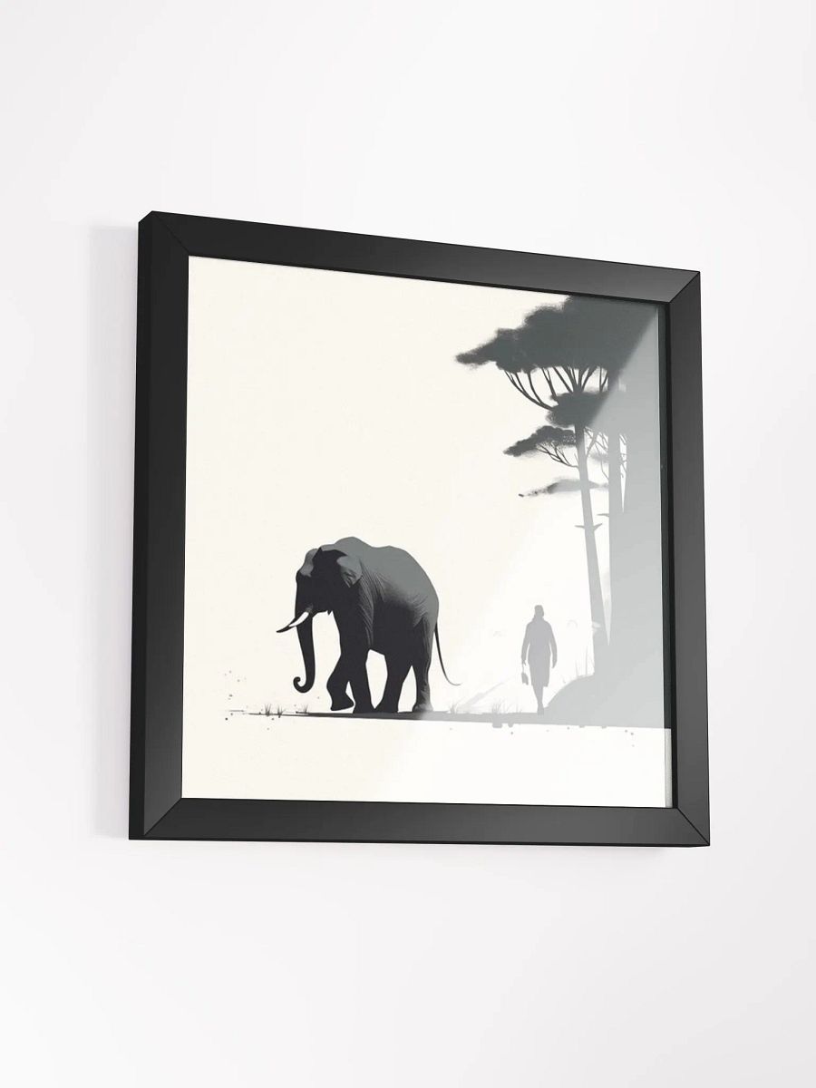 Minimalist Monochrome Wall Art - Elephant and Handler product image (3)