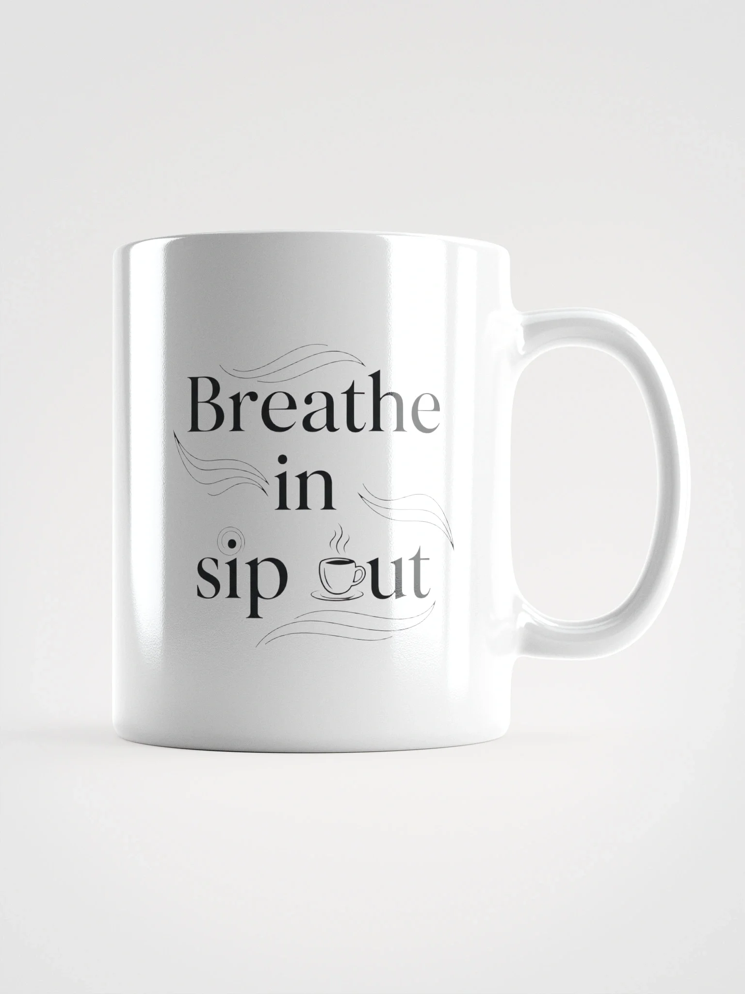 Breathe In Sip Out Mug – Inspirational Coffee Cup for Mindfulness & Relaxation, Perfect Gift for Stress Relief Lovers product image (2)